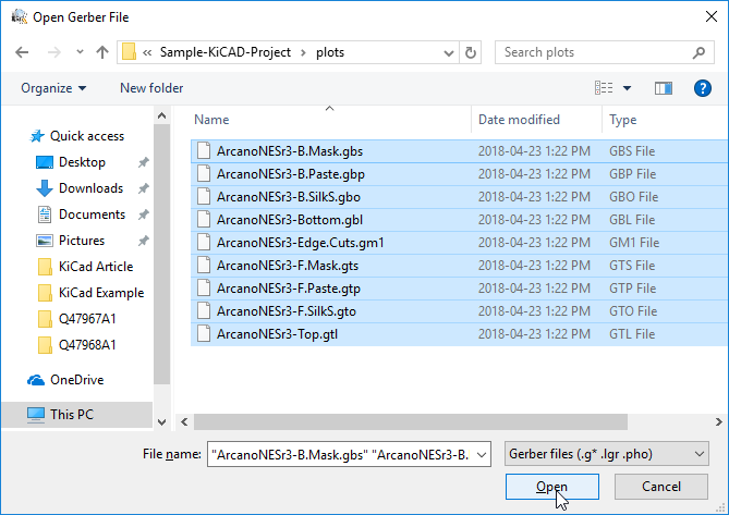 open gerber file open gerber file